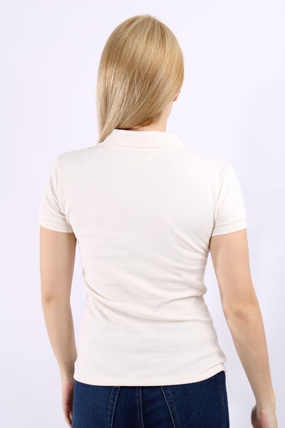Polo Beige Para Mujer Aero Solid Polo Tofu  4164
