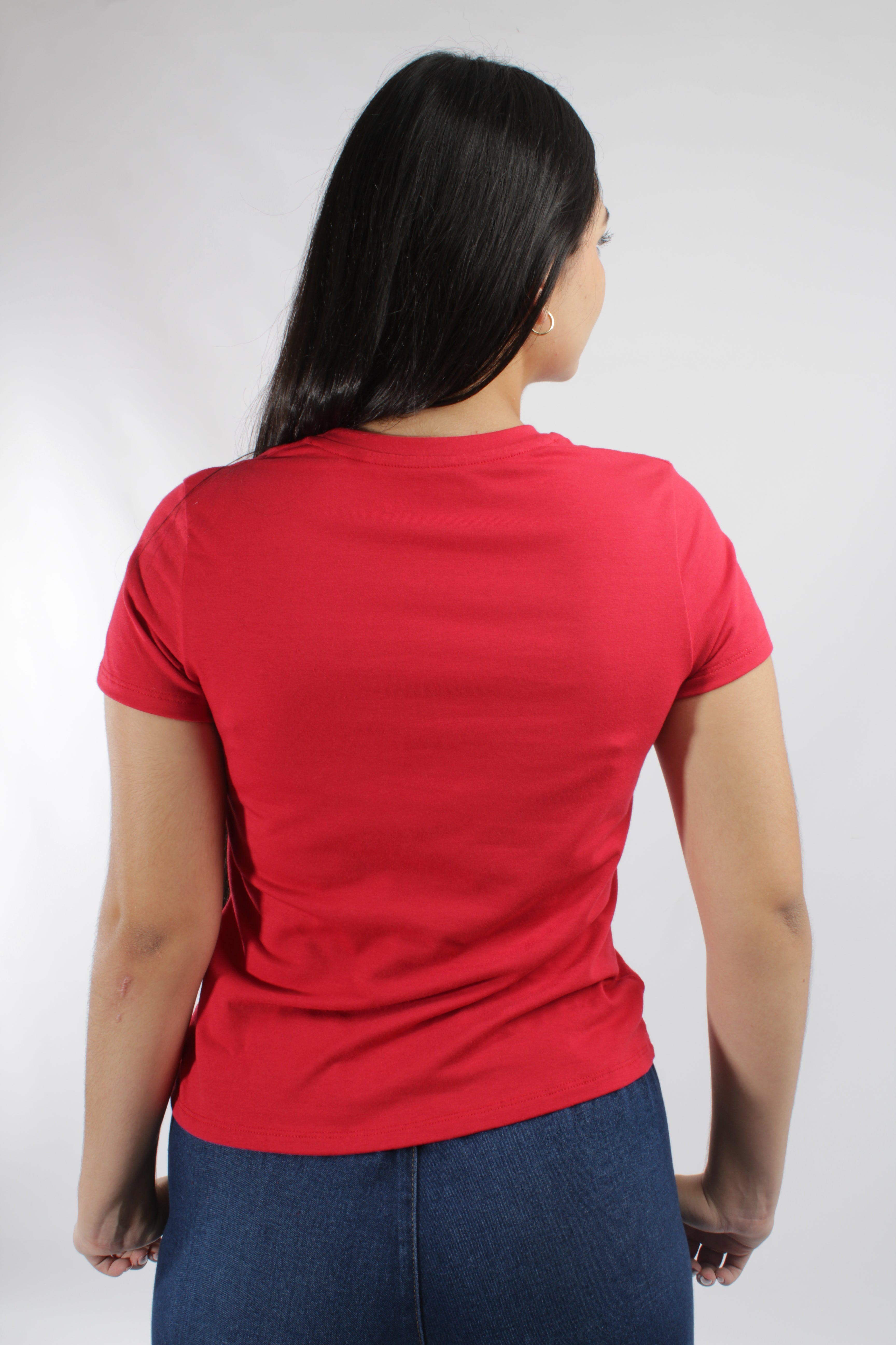 Camiseta Básica Para Mujer Round Neck Aero Girls Solid Ss True Red