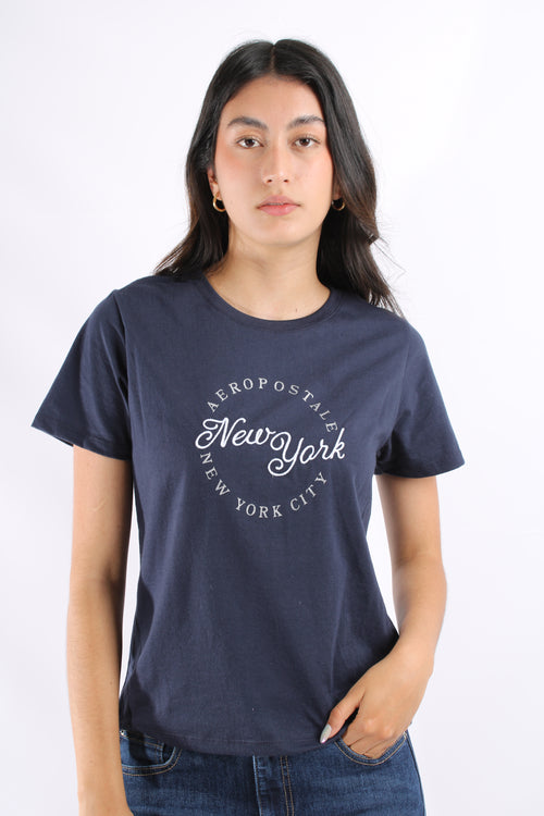 Camiseta Azul oscuro Para Mujer Aeropostale Graphic Level 2 Cadet Navy 6783