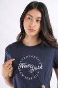 Camiseta Azul oscuro Para Mujer Aeropostale Graphic Level 2 Cadet Navy 6783