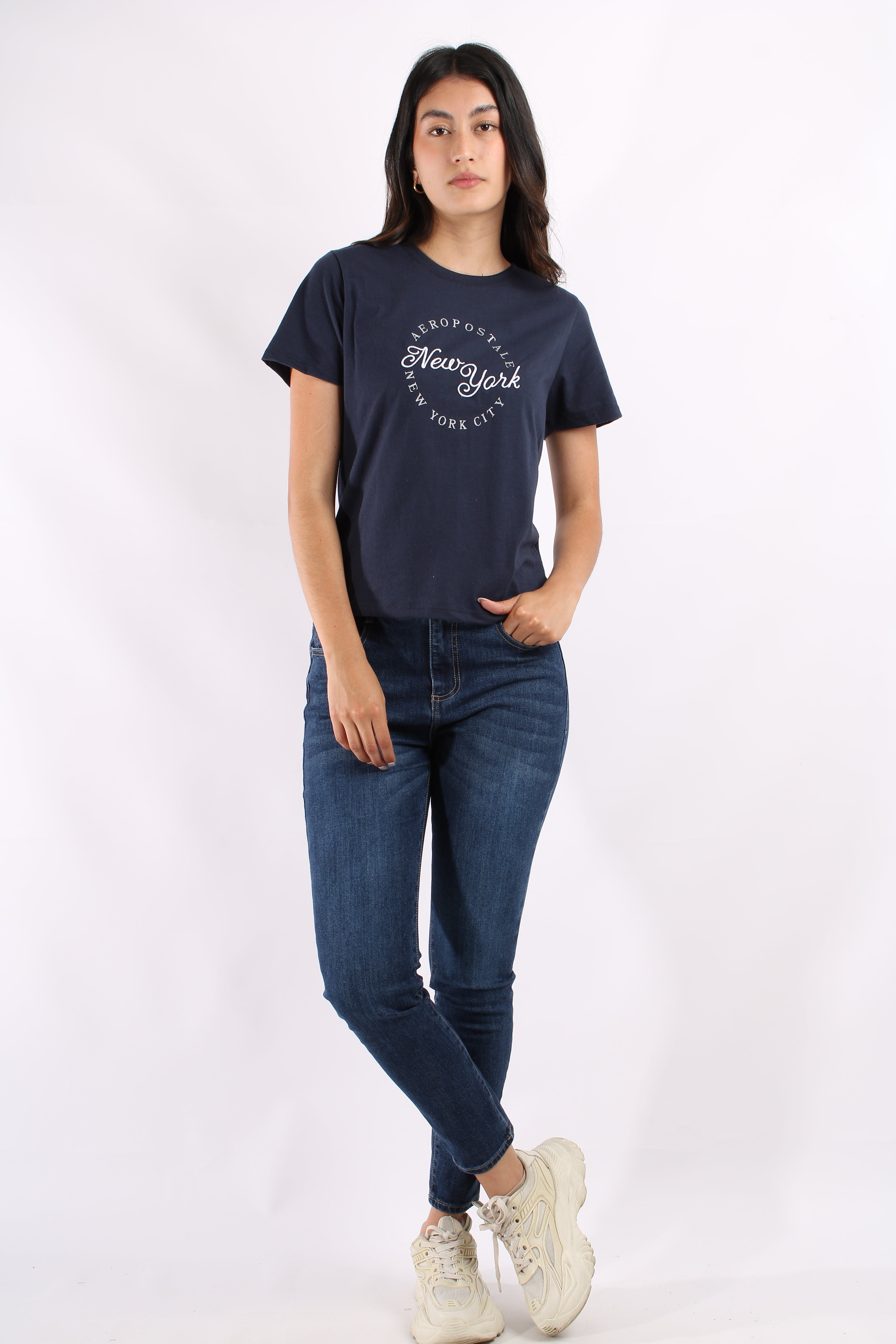 Camiseta Azul oscuro Para Mujer Aeropostale Graphic Level 2 Cadet Navy 6783