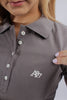 Polo Para Mujer White Logo Aero Solid Polo Tectonic Gray