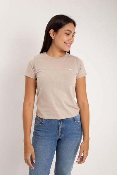 Aero Girls Solid Ss Tan