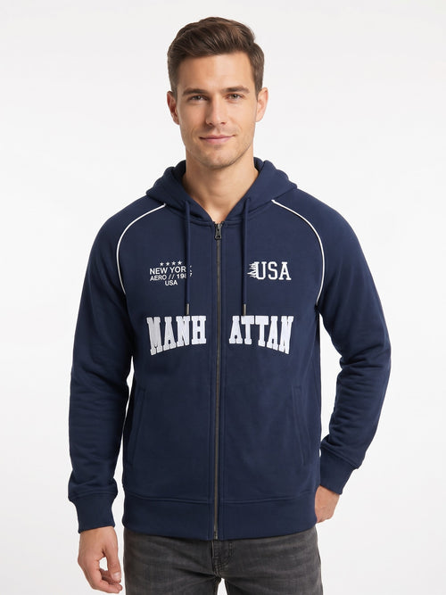 AERO GUYS POPOVER HOODIES CADET NAVY