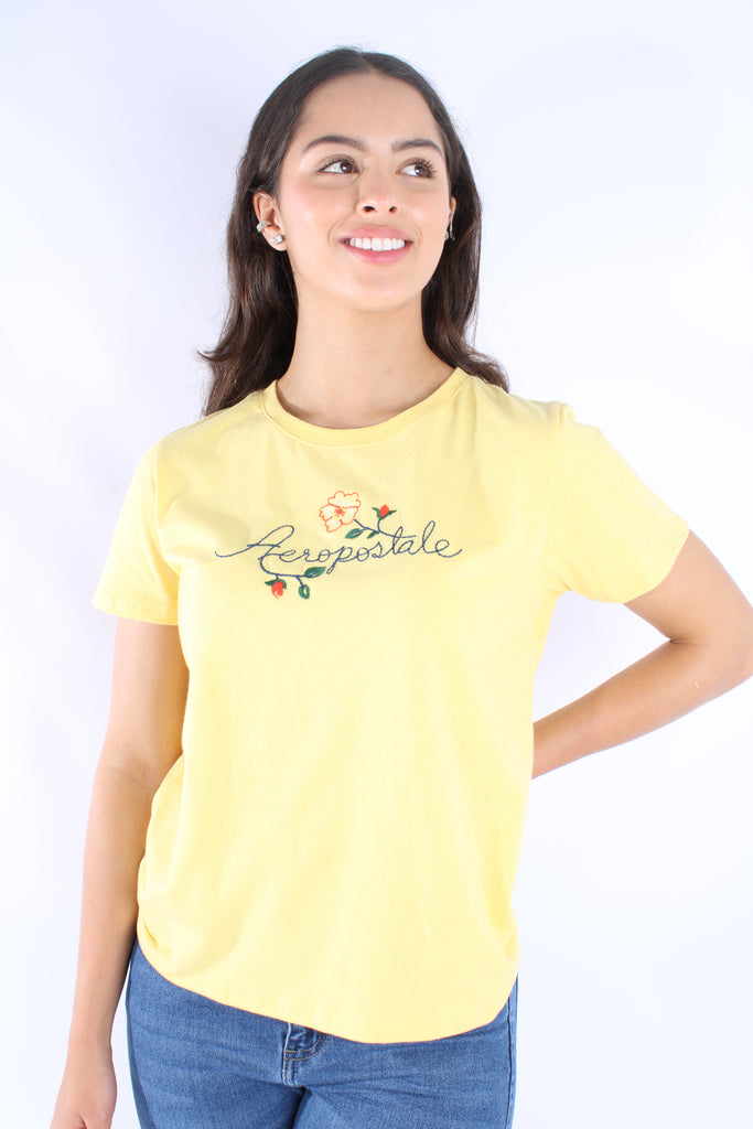 Camiseta Amarilla Para Mujer Aeropostale Graphic Level 2 6702