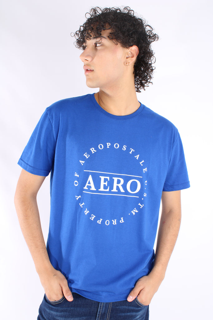 Camiseta Azul Para Hombre Aeropostale Level 1 Graphic Tees 4940