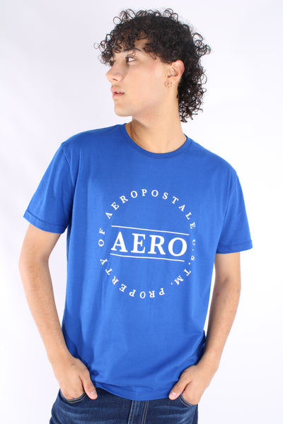 Camiseta Azul Para Hombre Aeropostale Level 1 Graphic Tees 4940