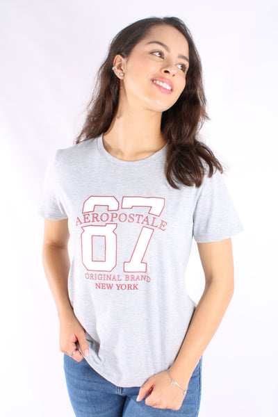 Camiseta Gris Clara Para Mujer Aeropostale Graphic Level 1 6732