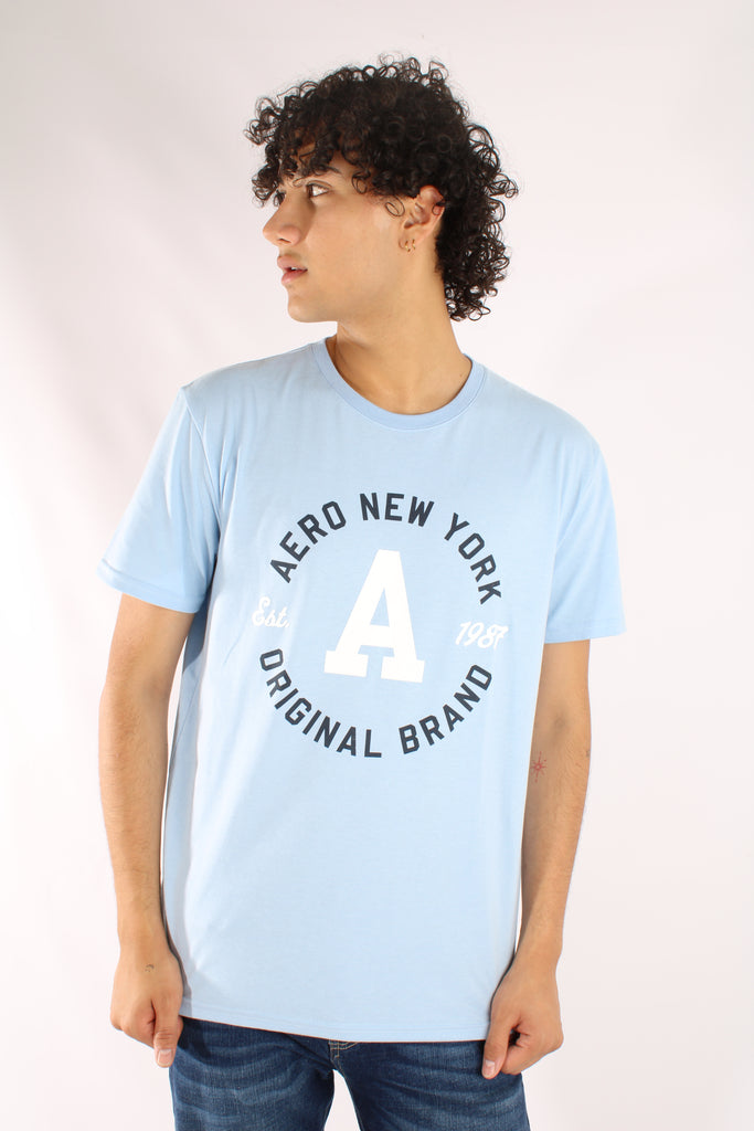 Camiseta Celeste Para Hombre Aeropostale Level 2 Graphic Tees 9835