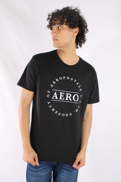 Camiseta Negra Para Hombre Aeropostale Level 1 Graphic Tees 4940