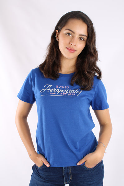 Camiseta Para Mujer Azul Aeropostale Graphic Level 2 6616