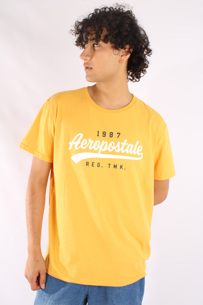 Camiseta Amarilla Para Hombre Aeropostale Level 2 Graphic Tees 4954