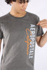 Camiseta Gris Para Hombre Orange Embroidered Letter Aero Level 2 Graphic Tees