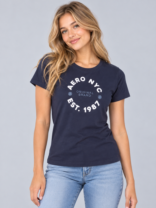 Camiseta Para Mujer Aero Graphic Level 2 Cadet Navy 7190