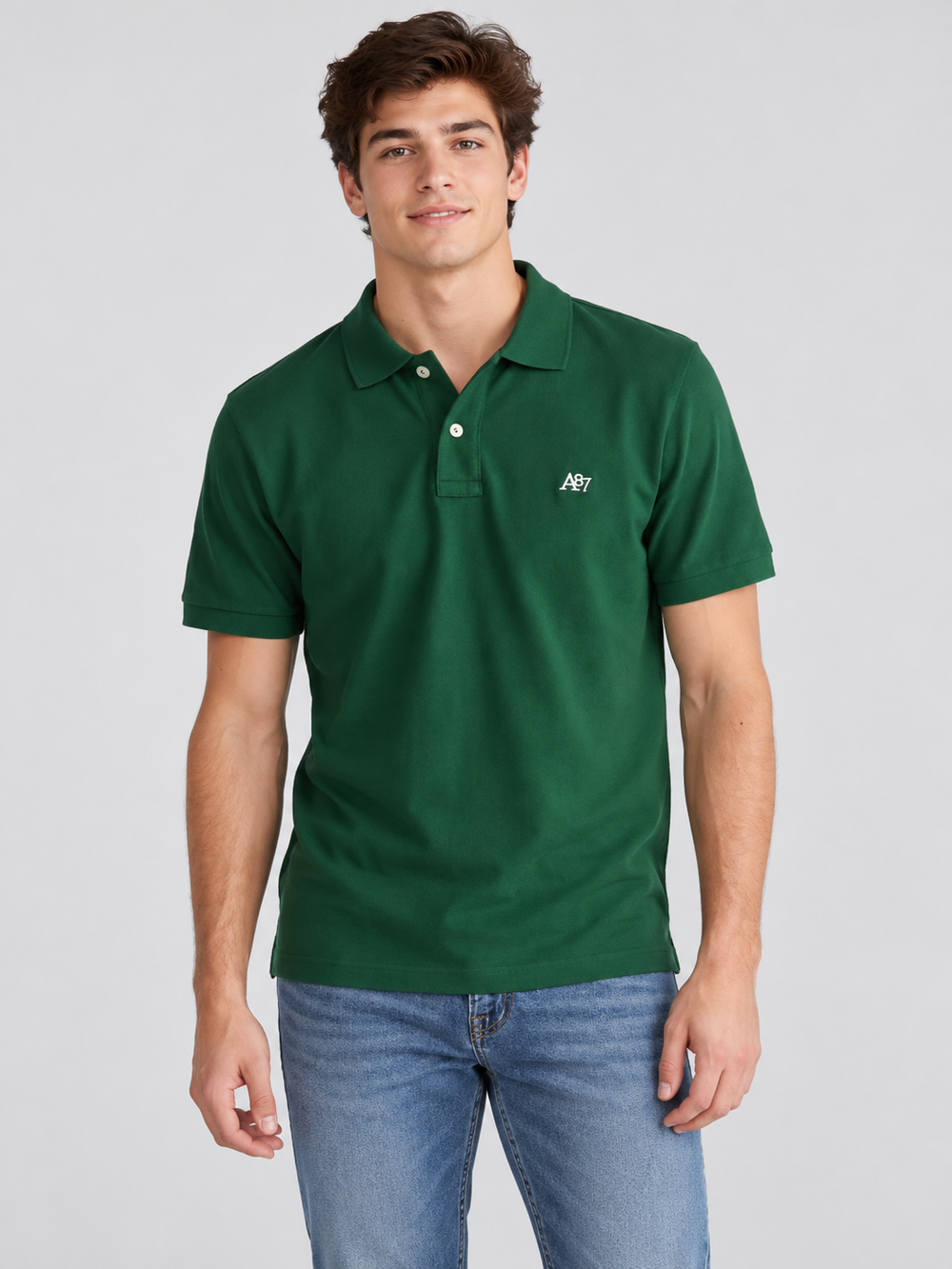 Camiseta Polo Para Hombre Aero Guys SS Solid Polo Green Gables
