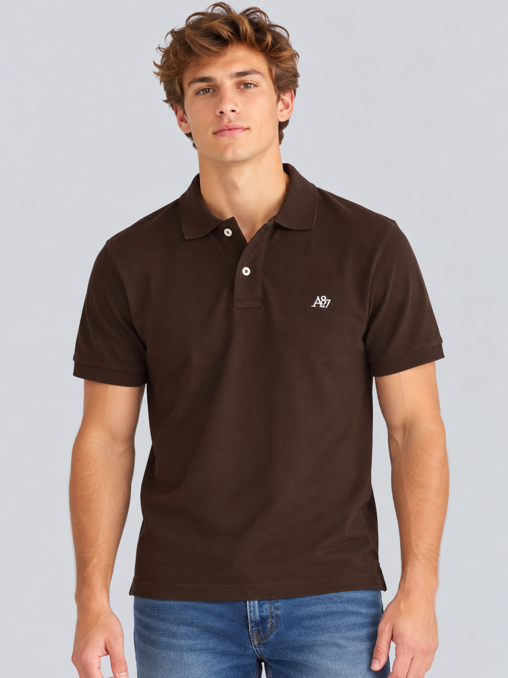 Camiseta Polo Para Hombre Aero Guys SS Solid Polo Hot Chocolate