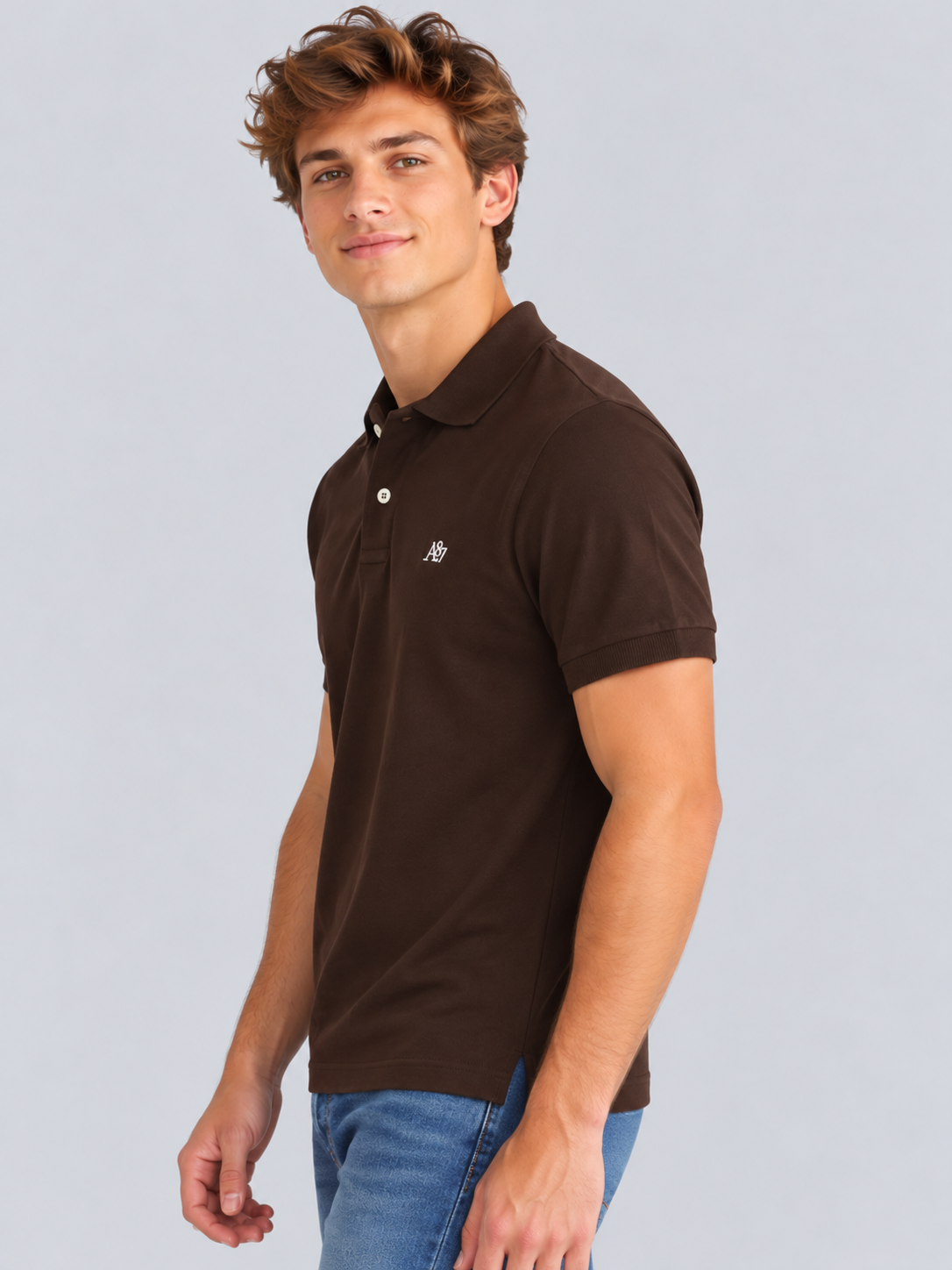 Camiseta Polo Para Hombre Aero Guys SS Solid Polo Hot Chocolate