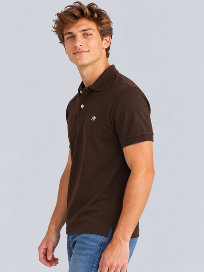Camiseta Polo Para Hombre Aero Guys SS Solid Polo Hot Chocolate