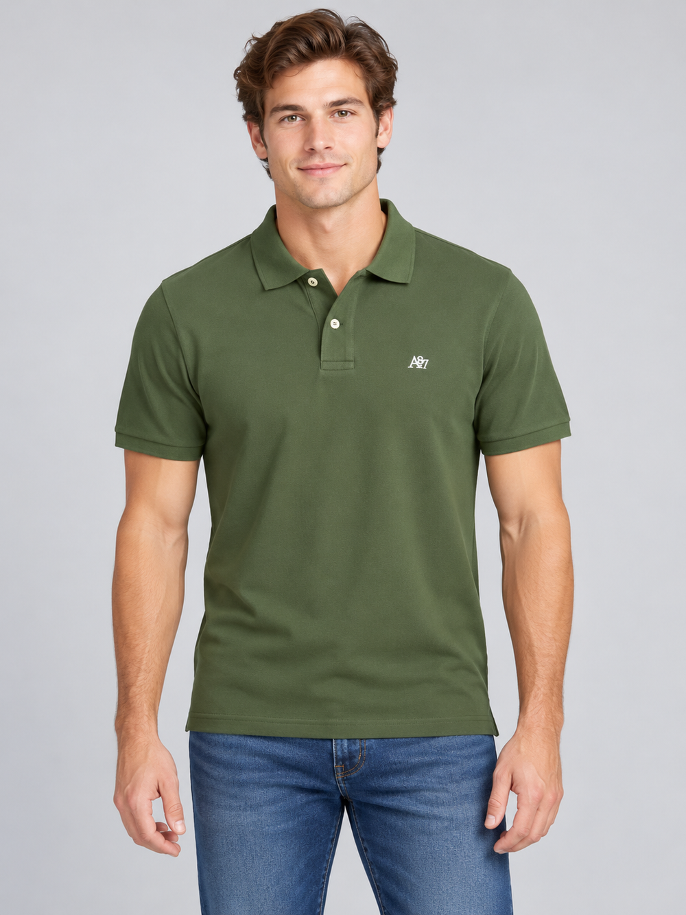 Camiseta Polo Para Hombre Aero Guys SS Solid Polo Olivine