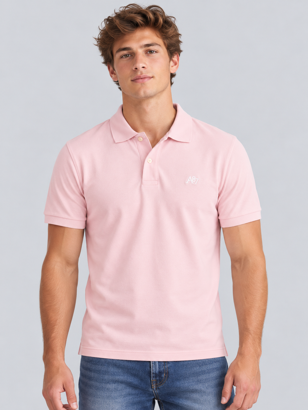 Camiseta Polo Para Hombre Aero Guys SS Solid Polo Primrose Pink