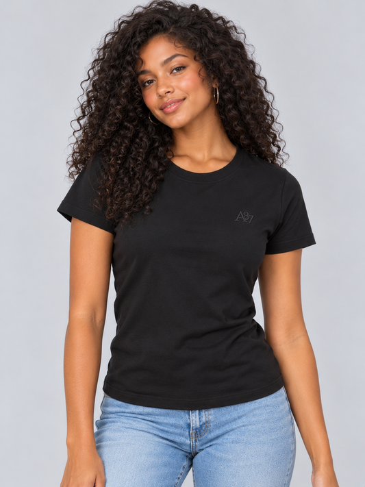 Camiseta Para Mujer Aero Girls Solid SS Dark Black