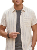 Camisa Beige Para Hombre Aero Guys Ss Woven Shirts Egret 1545