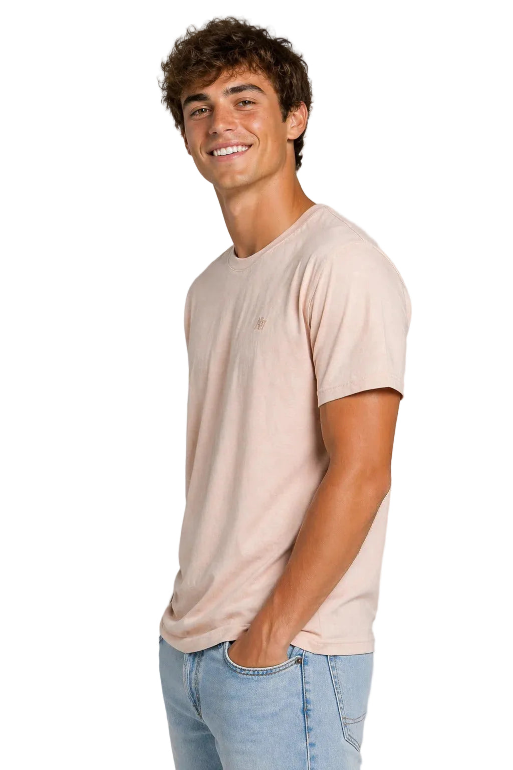 Camiseta Basica Rosada Para Hombre Aeropostale Guys Ss Tees Silver Pink  4240