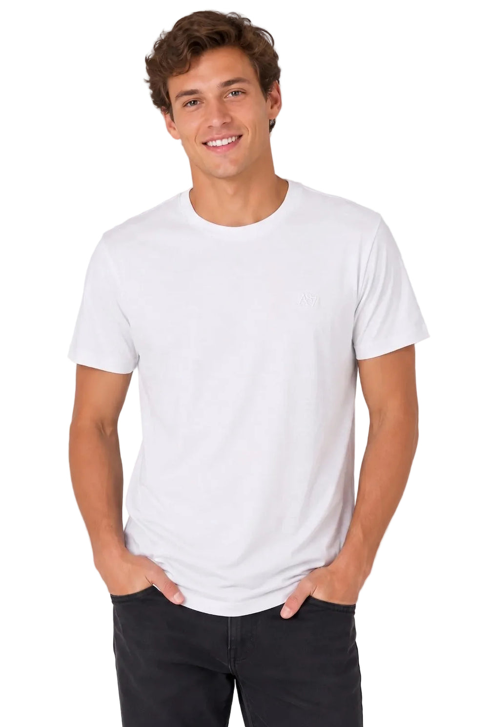 Camiseta Basica Blanca  Para Hombre Aeropostale Guys Ss Tees Bleach 4240