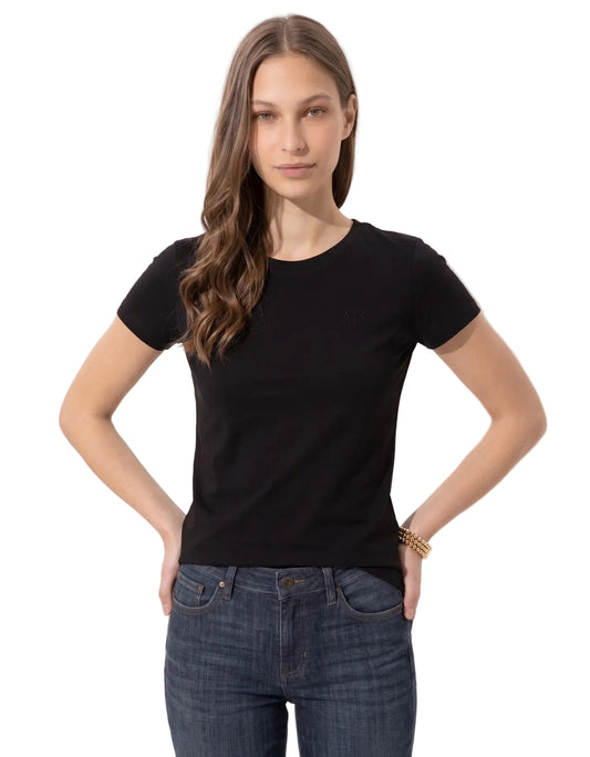 Camiseta Basica  Negra Para Mujer Aero Girls Solid Ss Logo Dark Black 4204