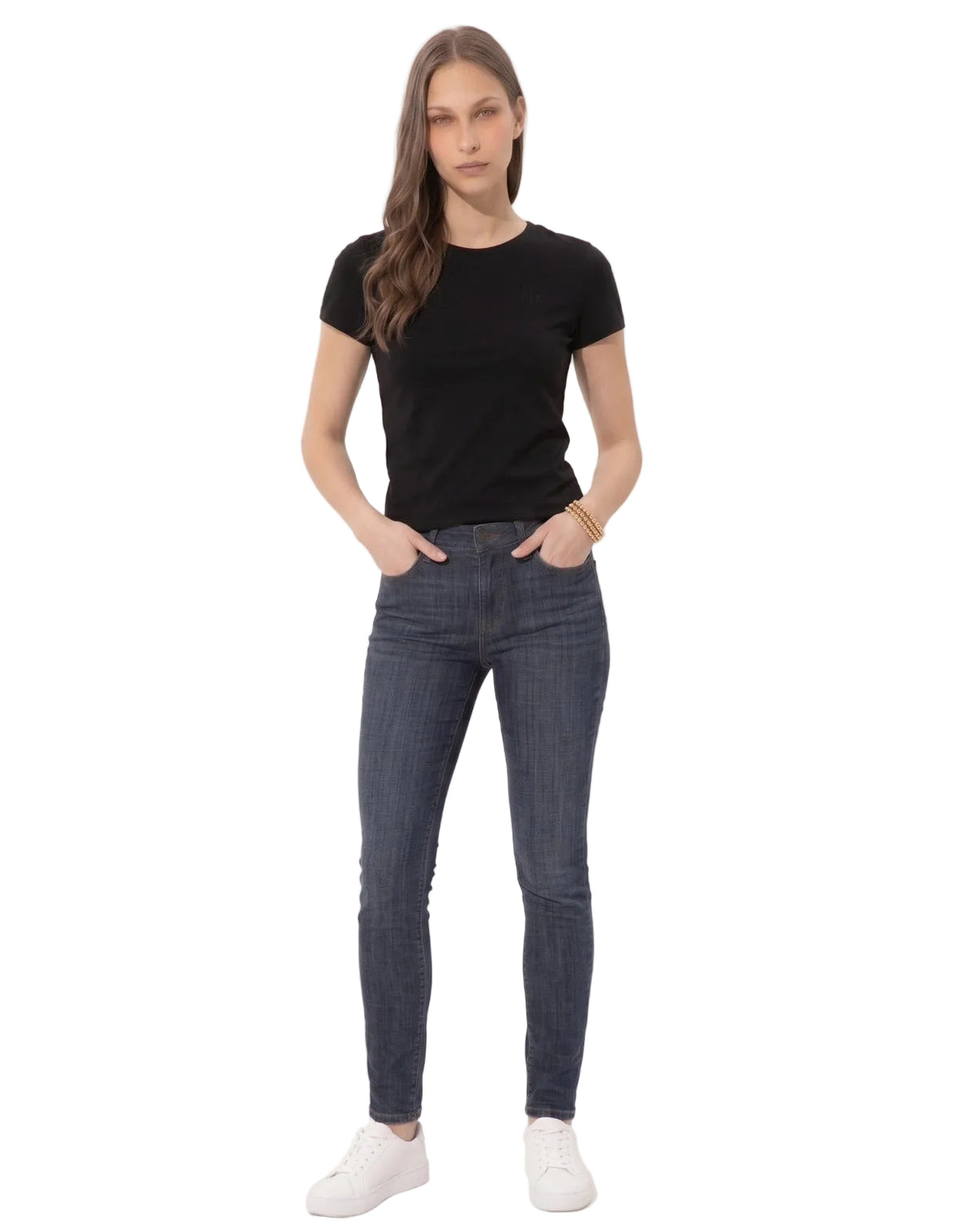 Camiseta Basica  Negra Para Mujer Aero Girls Solid Ss Logo Dark Black 4204
