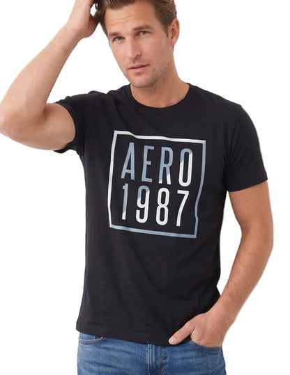 Camiseta Para Hombre Aero Level 1 Graphic Tees Dark Black 2169