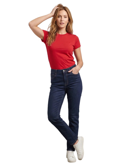 Camiseta Básica Para Mujer Round Neck Aero Girls Solid Ss True Red