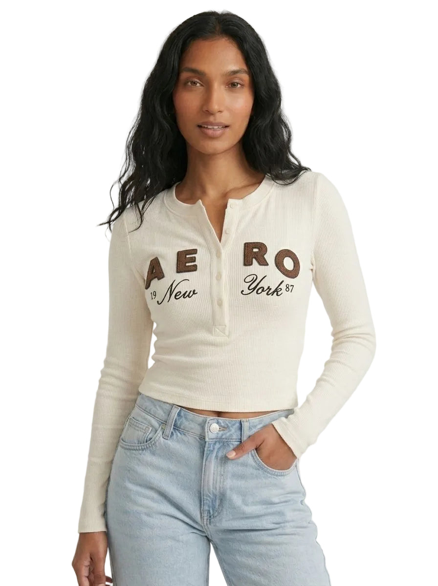 Aero Girls Ls Henley Tofu 1130