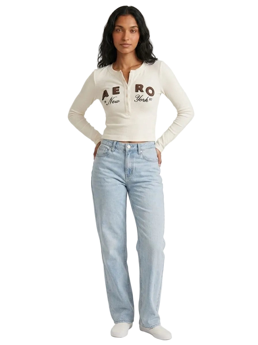 Aero Girls Ls Henley Tofu 1130