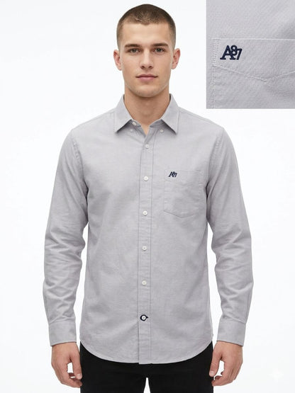 Camisa Oxford de Hombre Gris Claro Aero Guys Ls Woven Shirts Chg 8544