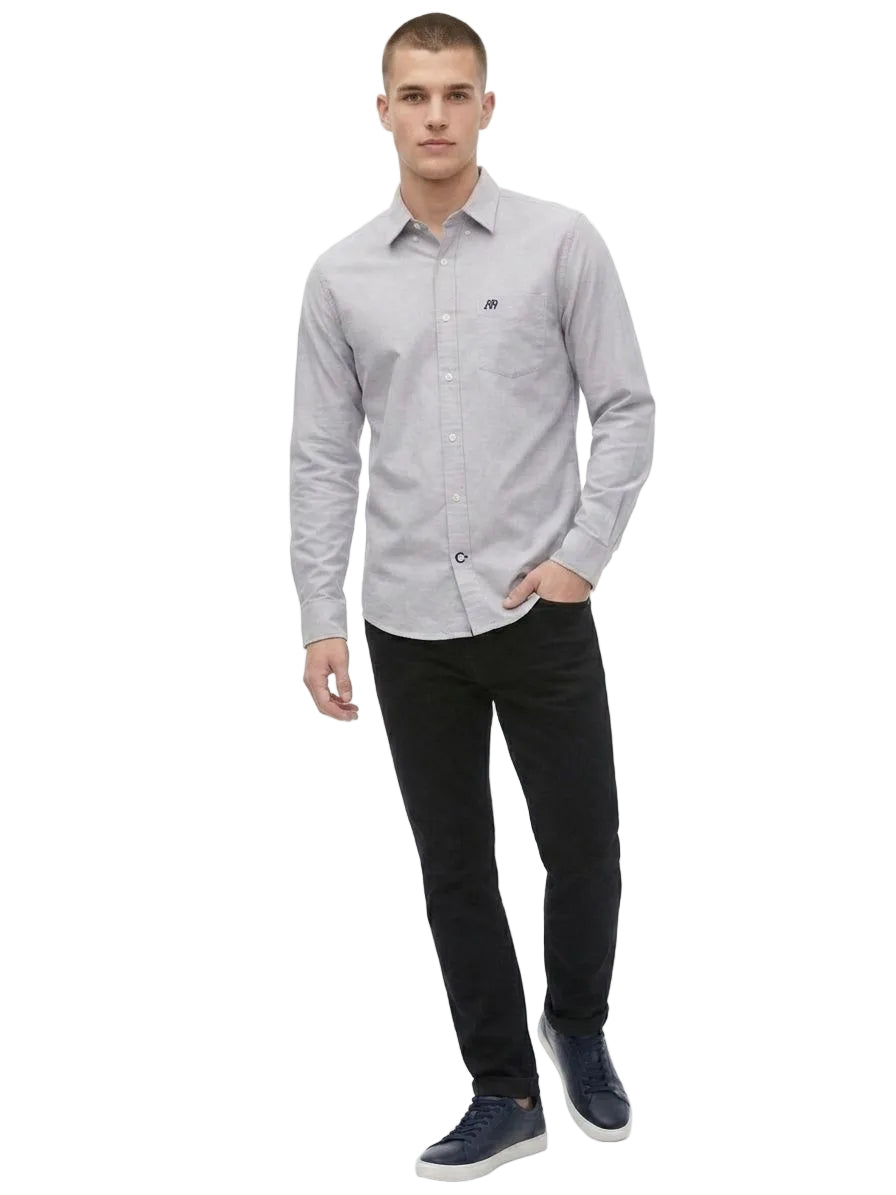 Camisa Oxford de Hombre Gris Claro Aero Guys Ls Woven Shirts Chg 8544