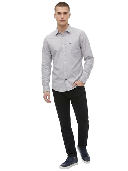 Camisa Oxford de Hombre Gris Claro Aero Guys Ls Woven Shirts Chg 8544