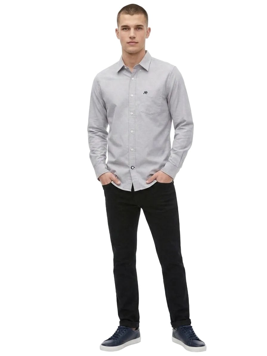 Camisa Oxford de Hombre Gris Claro Aero Guys Ls Woven Shirts Chg 8544