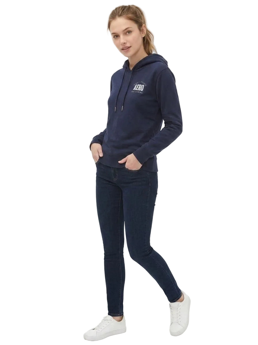 Buzo de Mujer Fleece con Capucha Aero Girls Fleec Pop Over Cadet Navy 3838