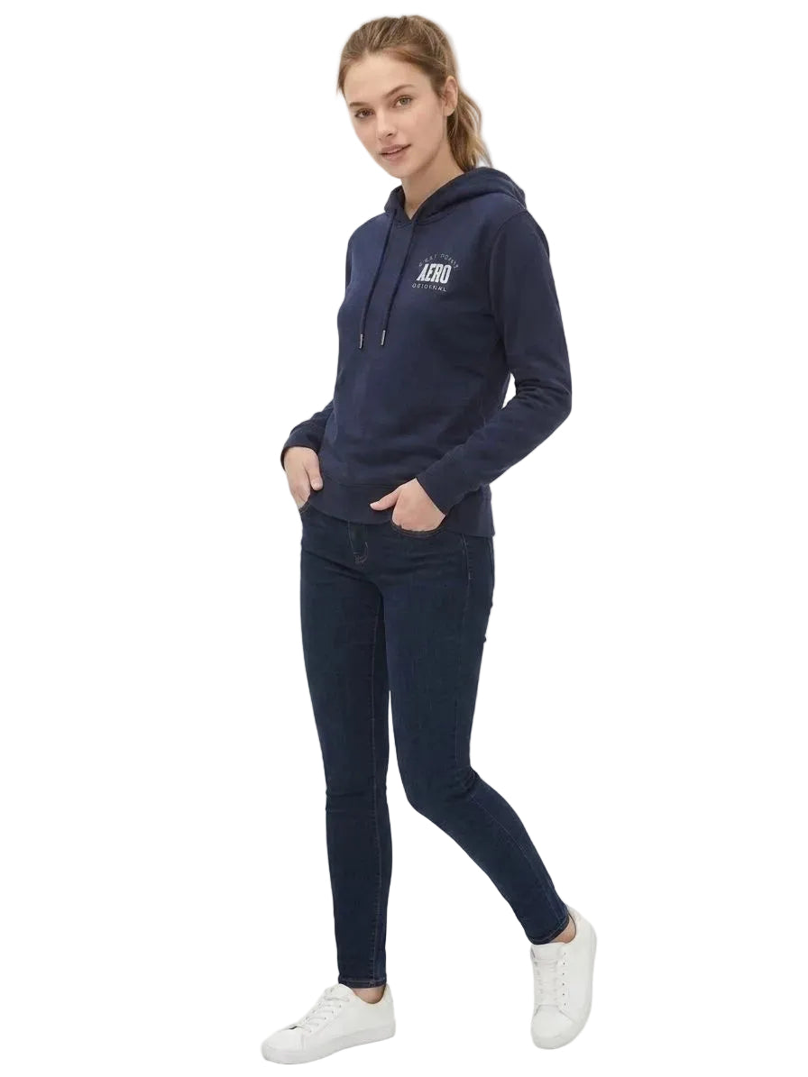 Buzo Mujer Aero Girls Fleec Pop Over Cadet Navy 3838