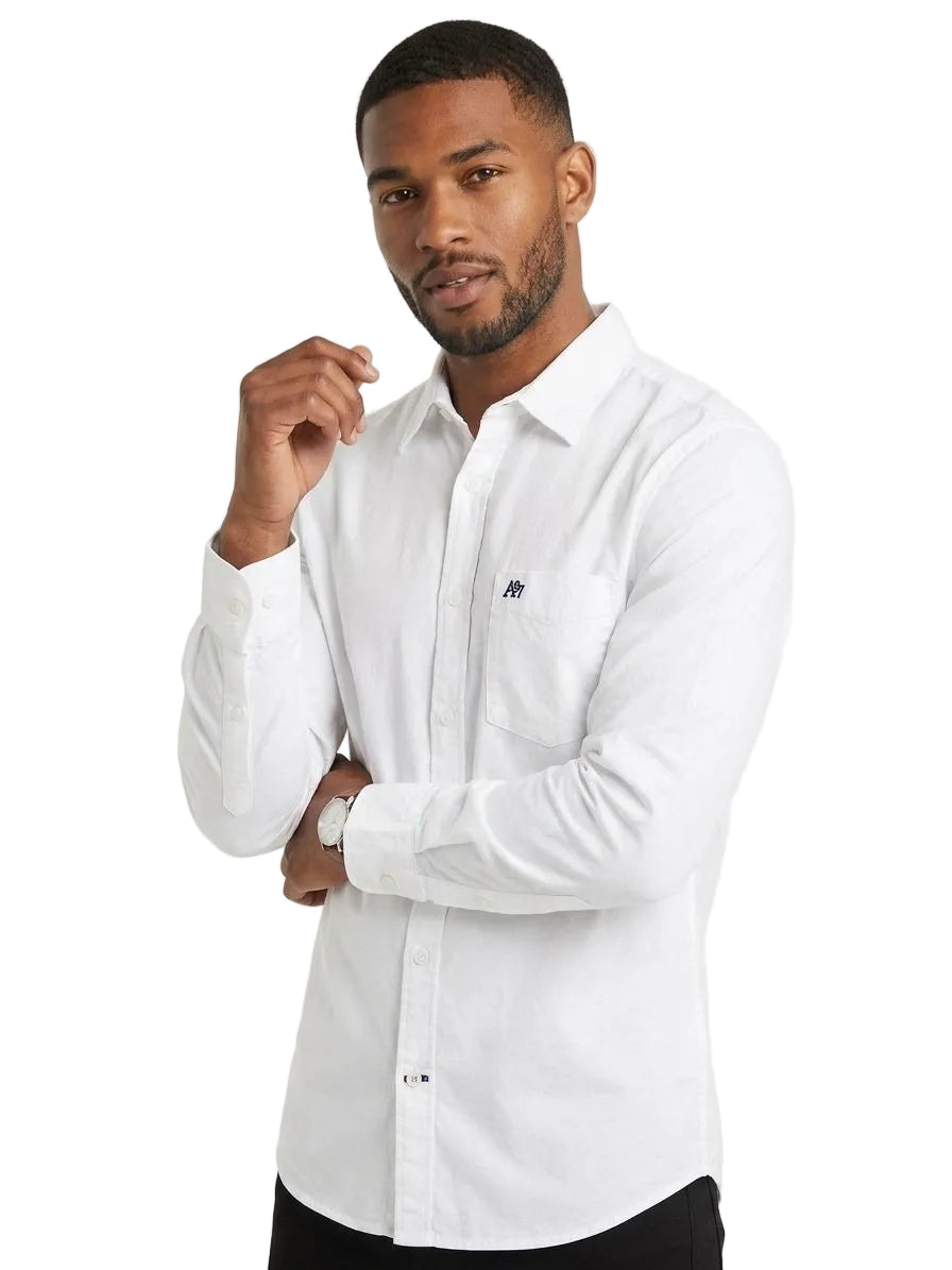 Camisa Hombre Oxford Aero Guys Ls Woven Shirts Bleach 8544