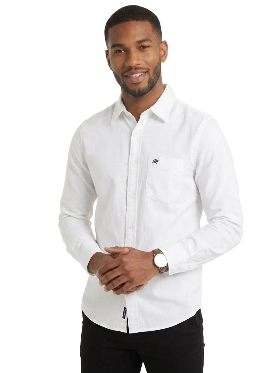Camisa Hombre Oxford Aero Guys Ls Woven Shirts Bleach 8544