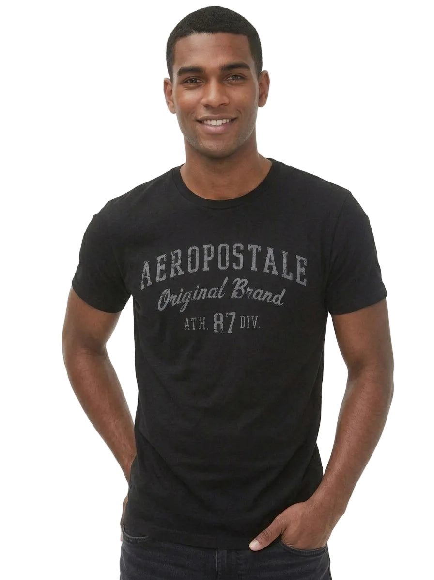 Camiseta Hombre Estampada Aero Level 1 Graphic Tees Dark Black 6272