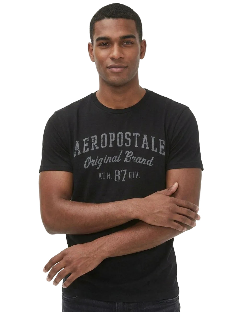 Camiseta Hombre Estampada Aero Level 1 Graphic Tees Dark Black 6272