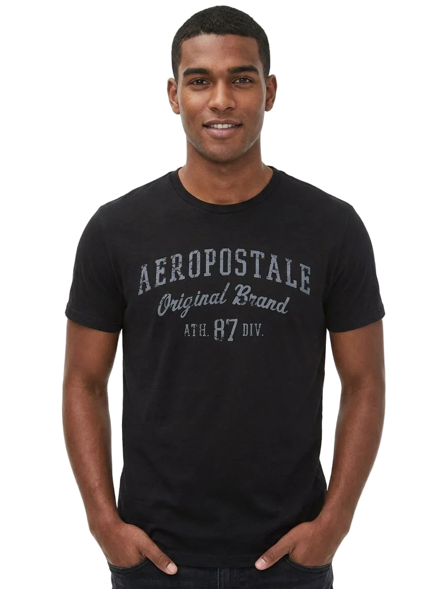 Camiseta Hombre Estampada Aero Level 1 Graphic Tees Dark Black 6272