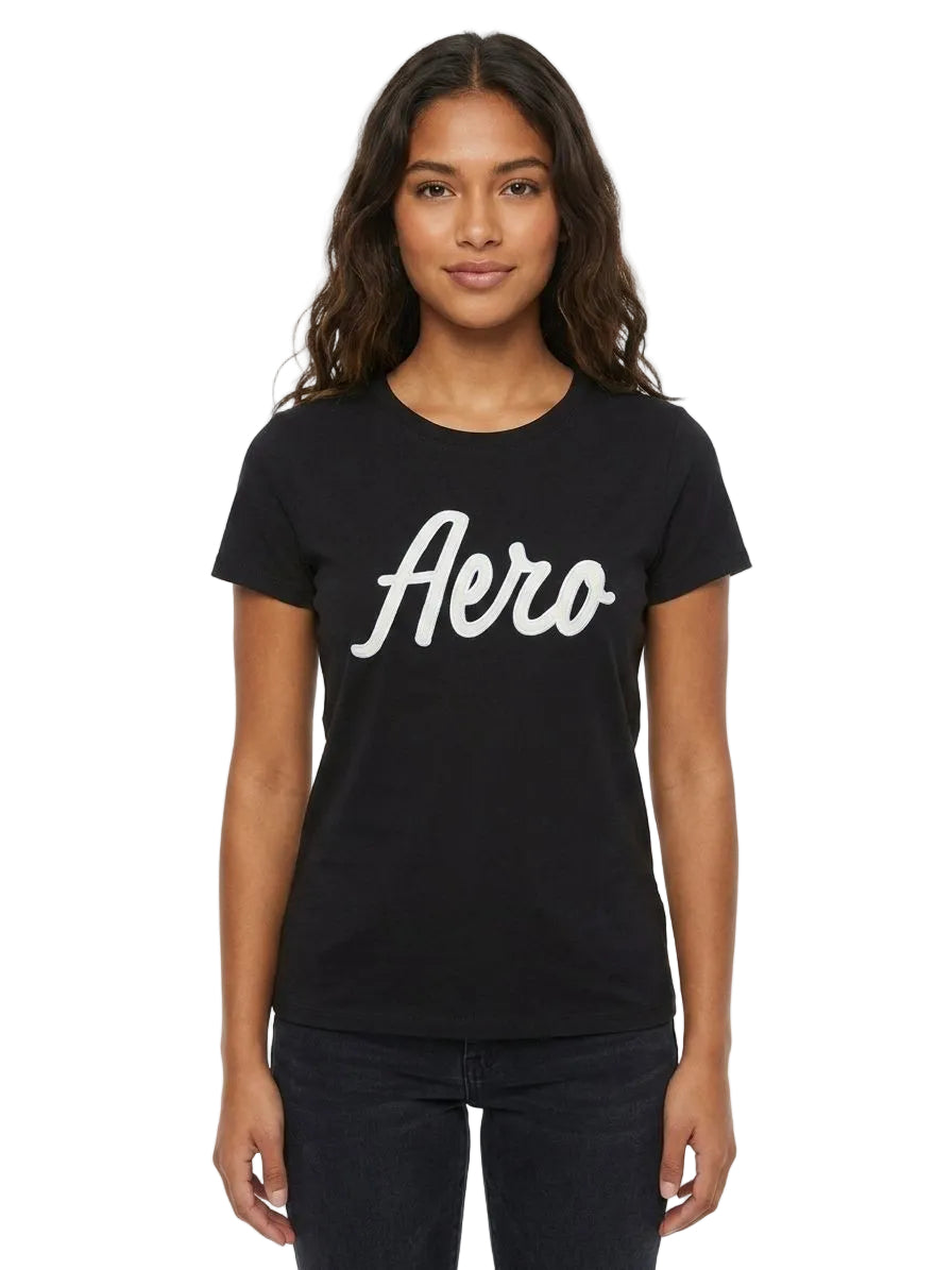 Camiseta Negra Para Mujer Aeropostale Graphic Level 2 Black  4115