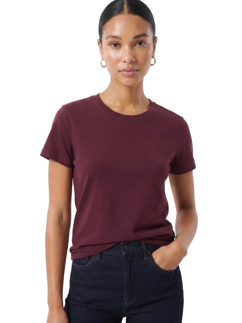 Camiseta Básica Para Mujer Earth Red Aero Girls Solid Ss 4204