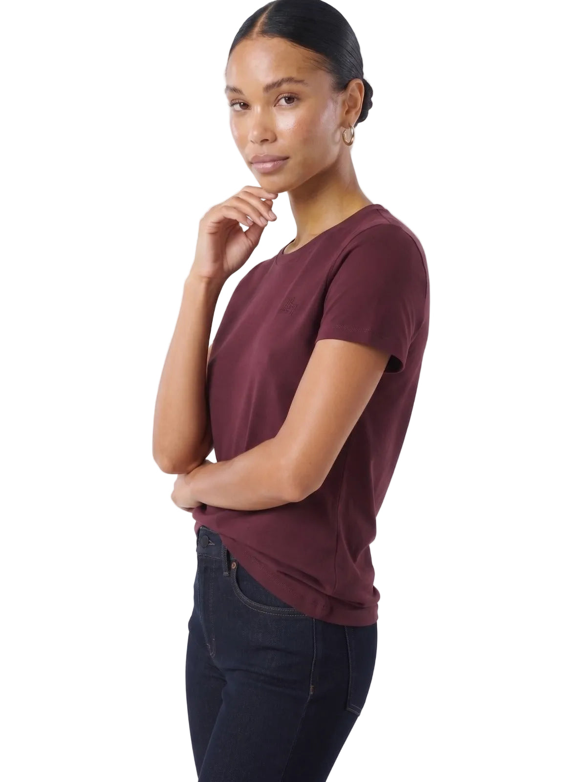 Camiseta Básica Para Mujer Earth Red Aero Girls Solid Ss 4204
