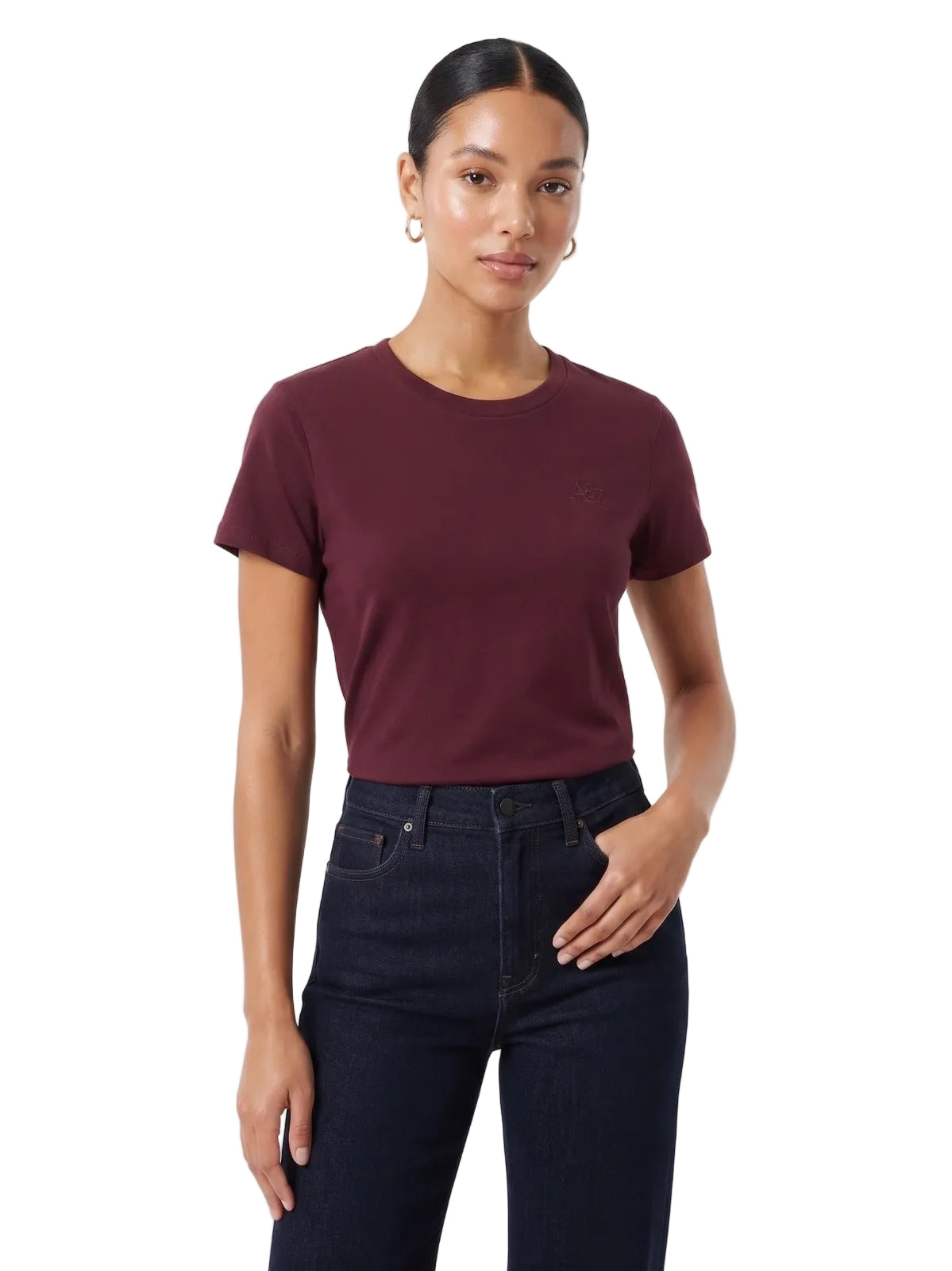 Camiseta Básica Para Mujer Earth Red Aero Girls Solid Ss 4204
