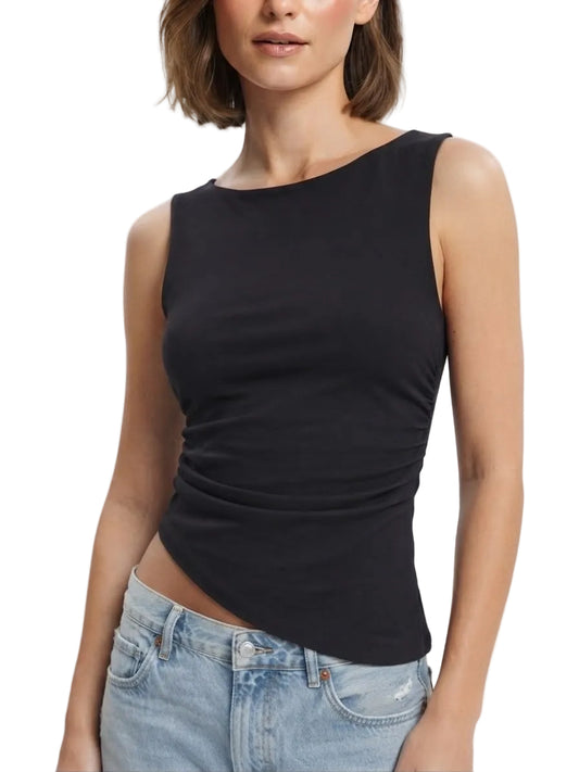 Top Asimétrico Mujer Aero Girls Fashion Ss Dark Black 2284